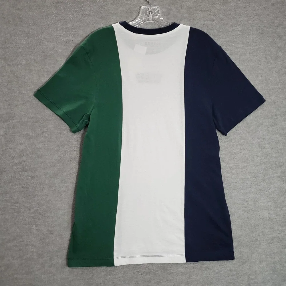 Guess Men Shirt Large Green Colorblock Logo Embroidered Short Sleeve NWT - Picture 6 of 11